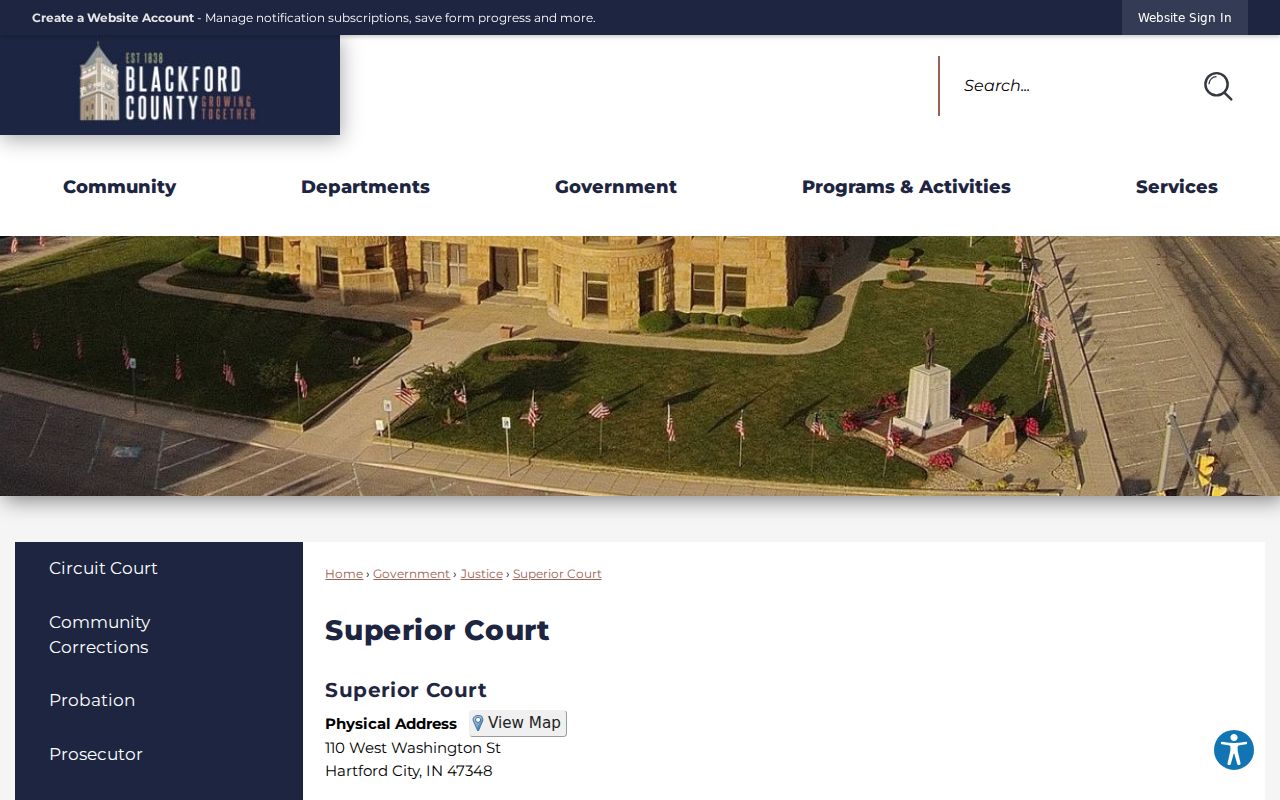Blackford County arrest warrant Superior Court contact