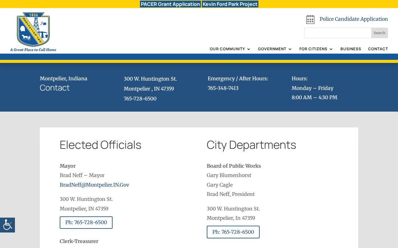 Montpelier police warrant contact information